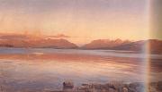 Johann Gottfried Steffan Evening Twilight at the Lake of Zurich (nn02) Spain oil painting reproduction